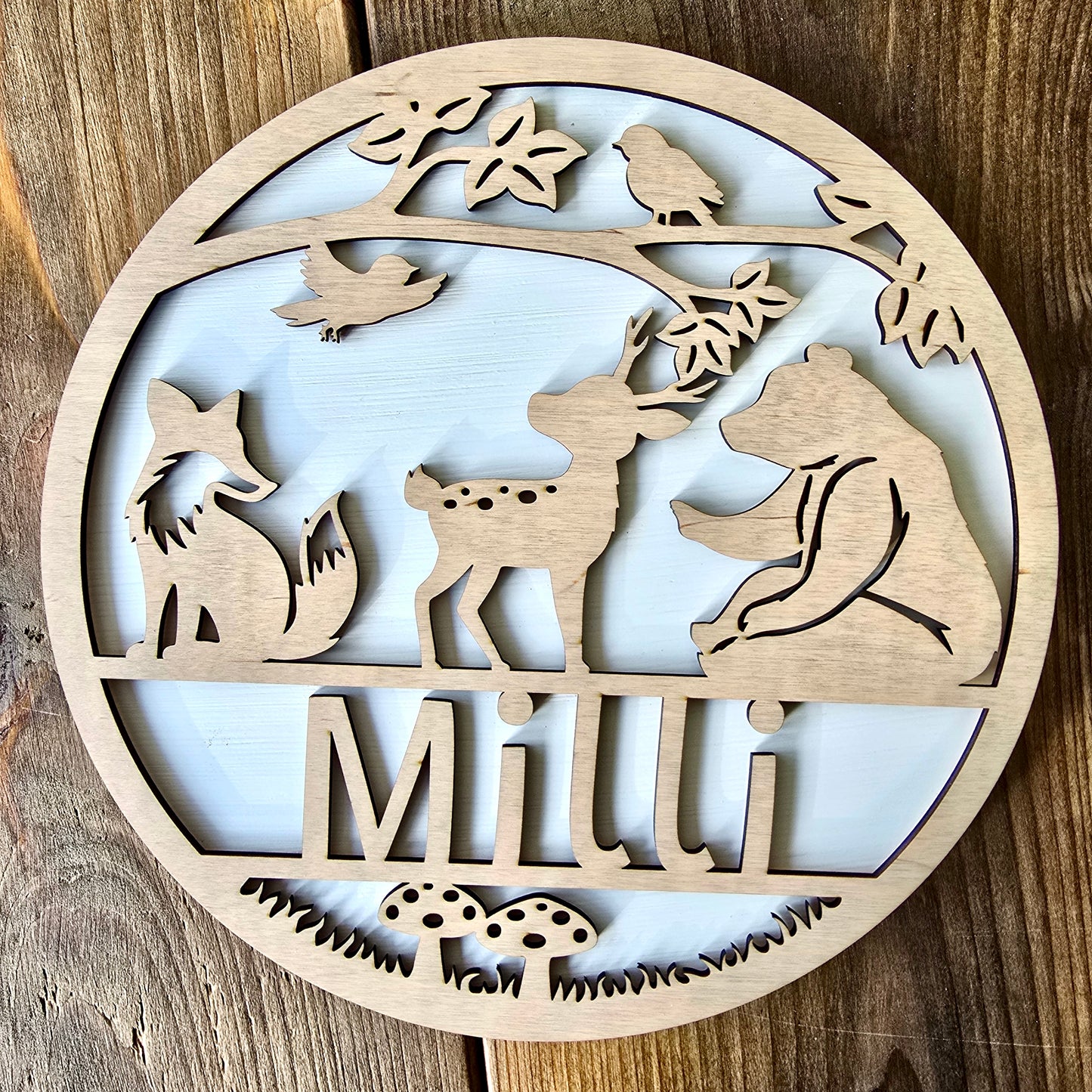 Namensschild Kinder „niedliche Waldtiere“