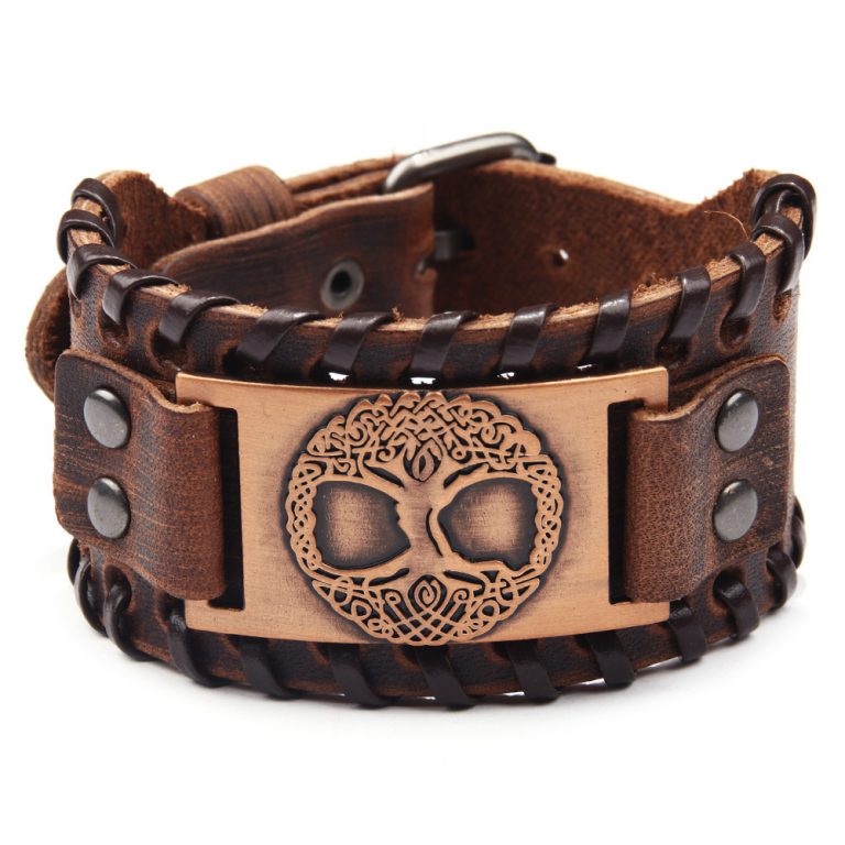 Armband Yggdrasil Premium-Leder (Braun)