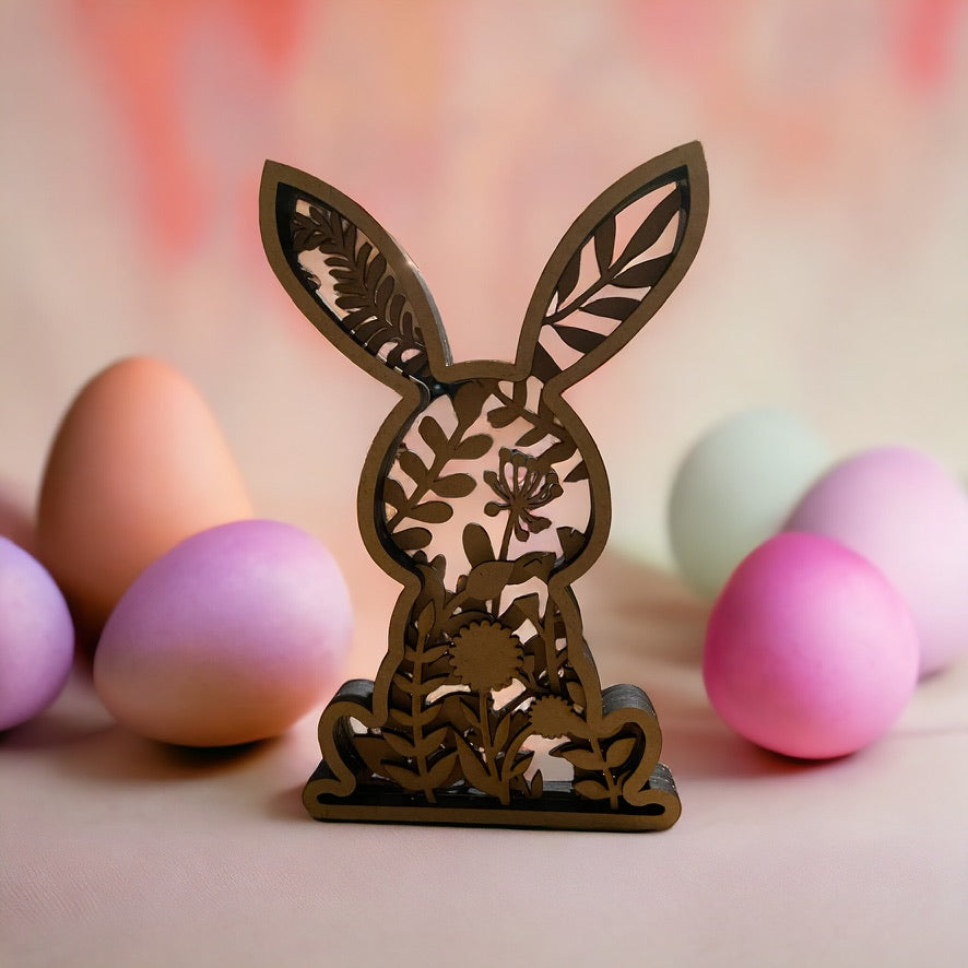 Mehrschichtiger Hase aus MDF „Easter Joy“.