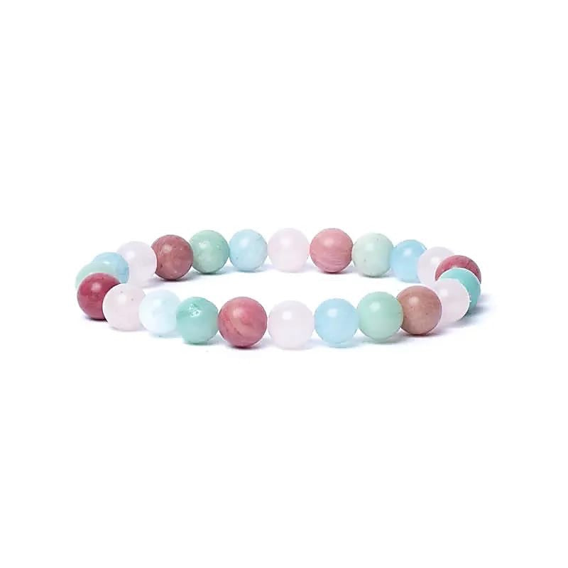 Armband Aquamarin-Steinmix, 8mm, AA-Qualität