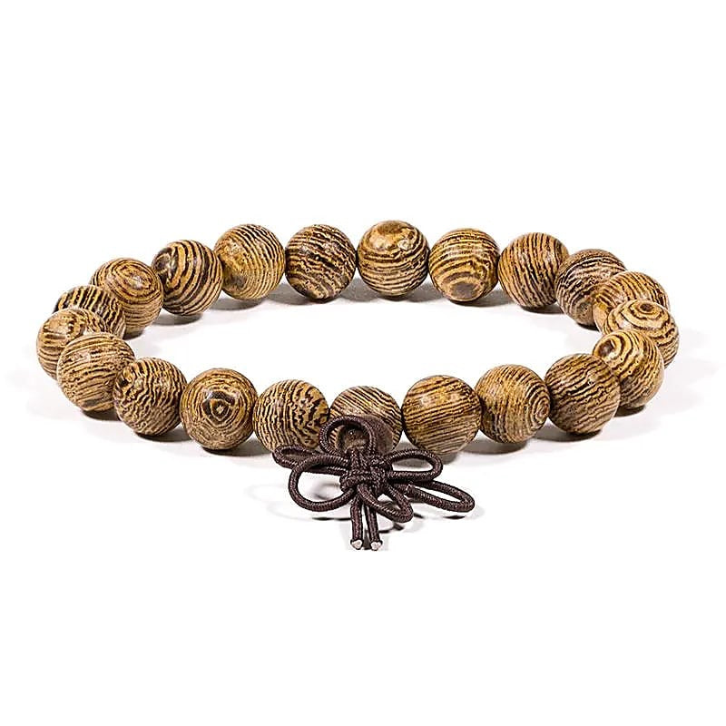 Mala bracelet in Wengé wood 8mm – elastic & natural