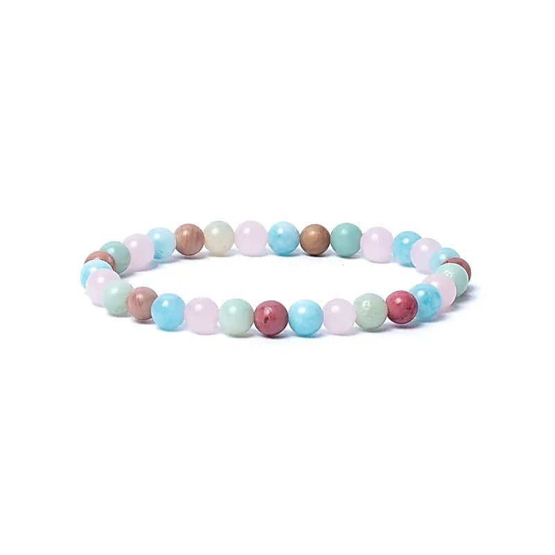 Armband Aquamarin-Steinmix, 6mm, AA-Qualität