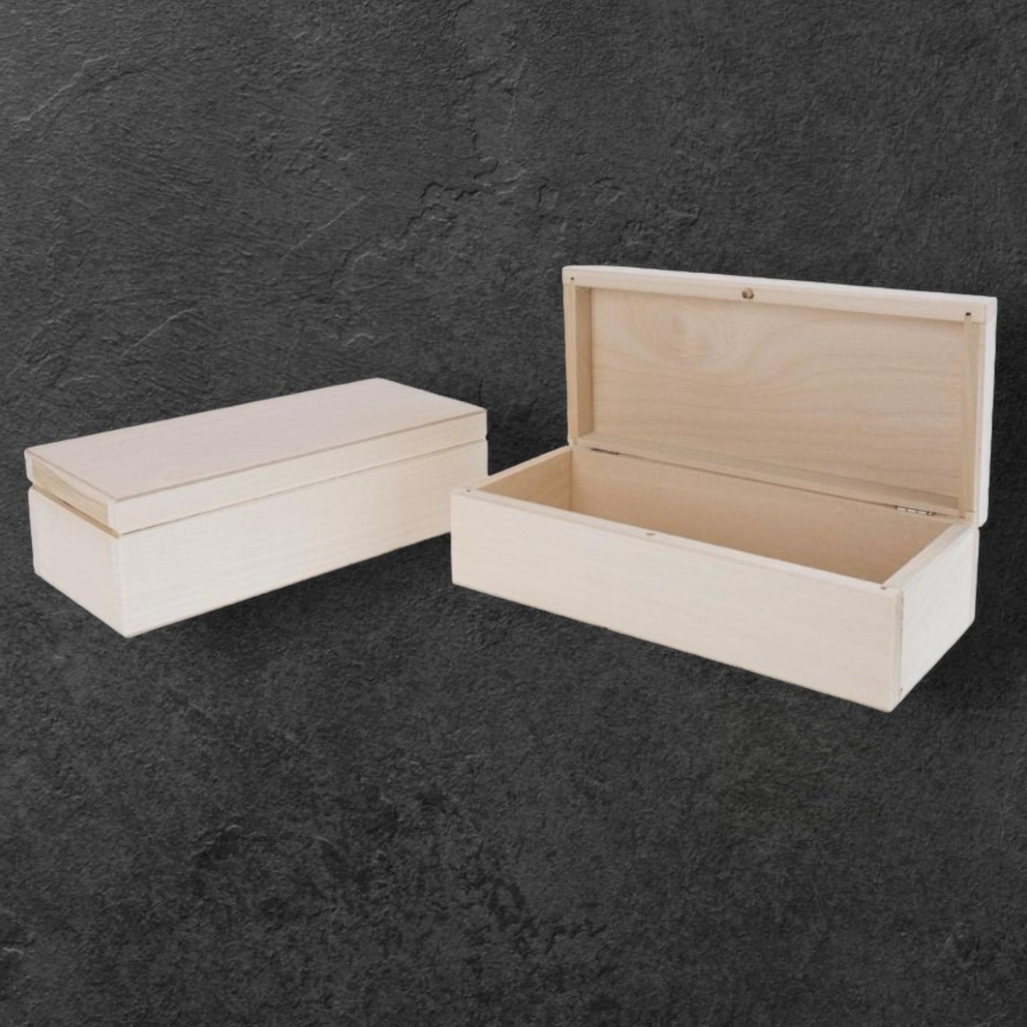 Aufbewahrungsbox aus Holz mit Stift – 20 x 15 x 6,5 cm