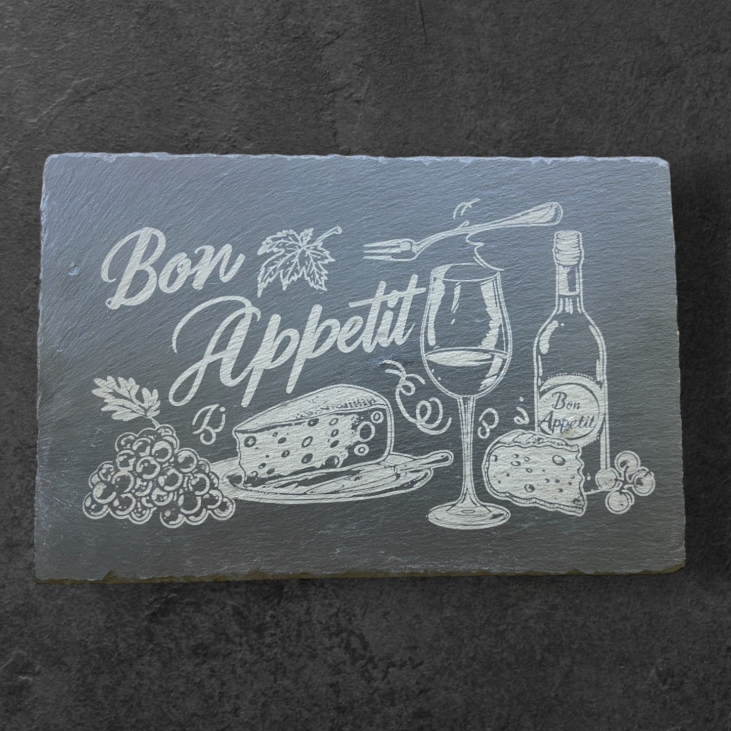 Serviertablett mit Gravur 300x200mm - Schiefer