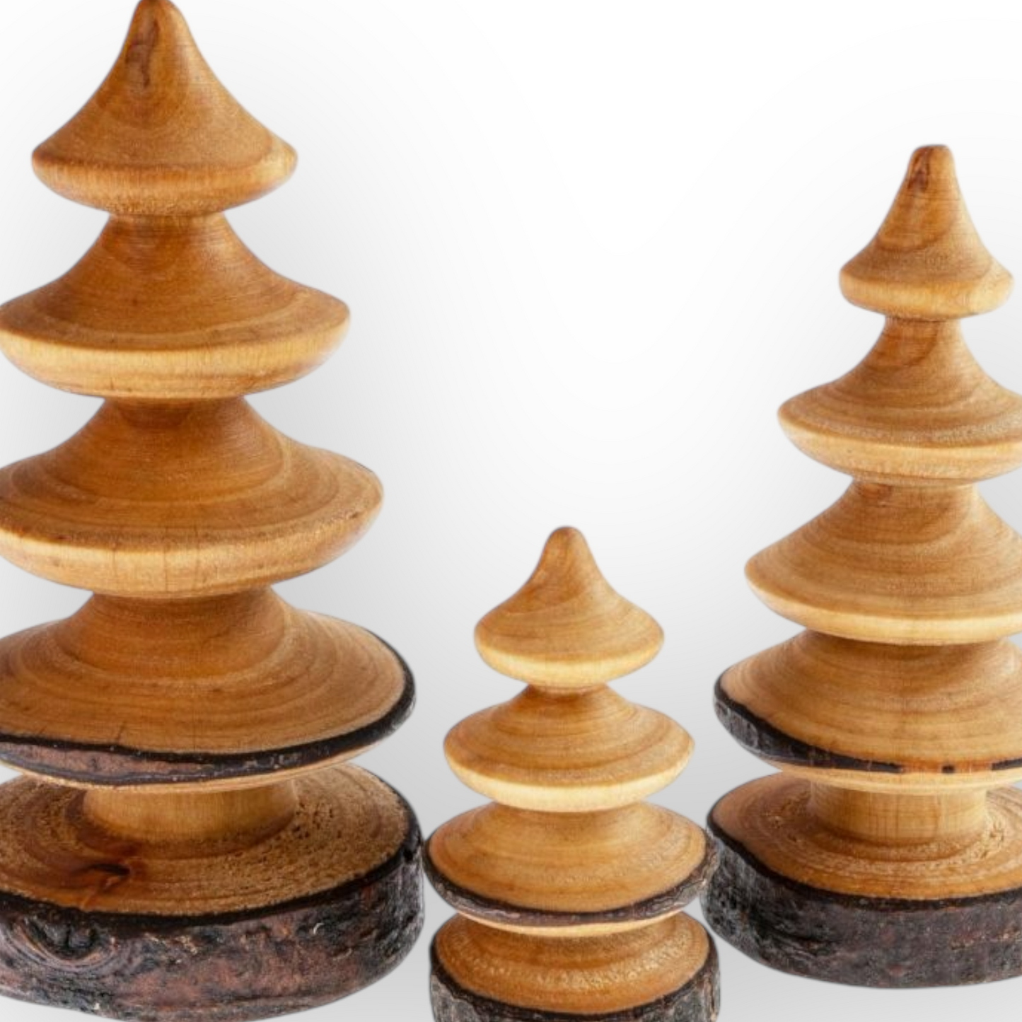 Hand-turned ornamental tree of oiled alder wood - Rustic natural decoration