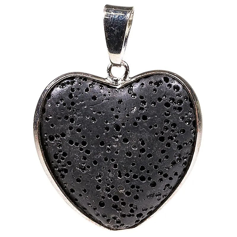 Natural stone pendant Lava stone heart shape (2025)