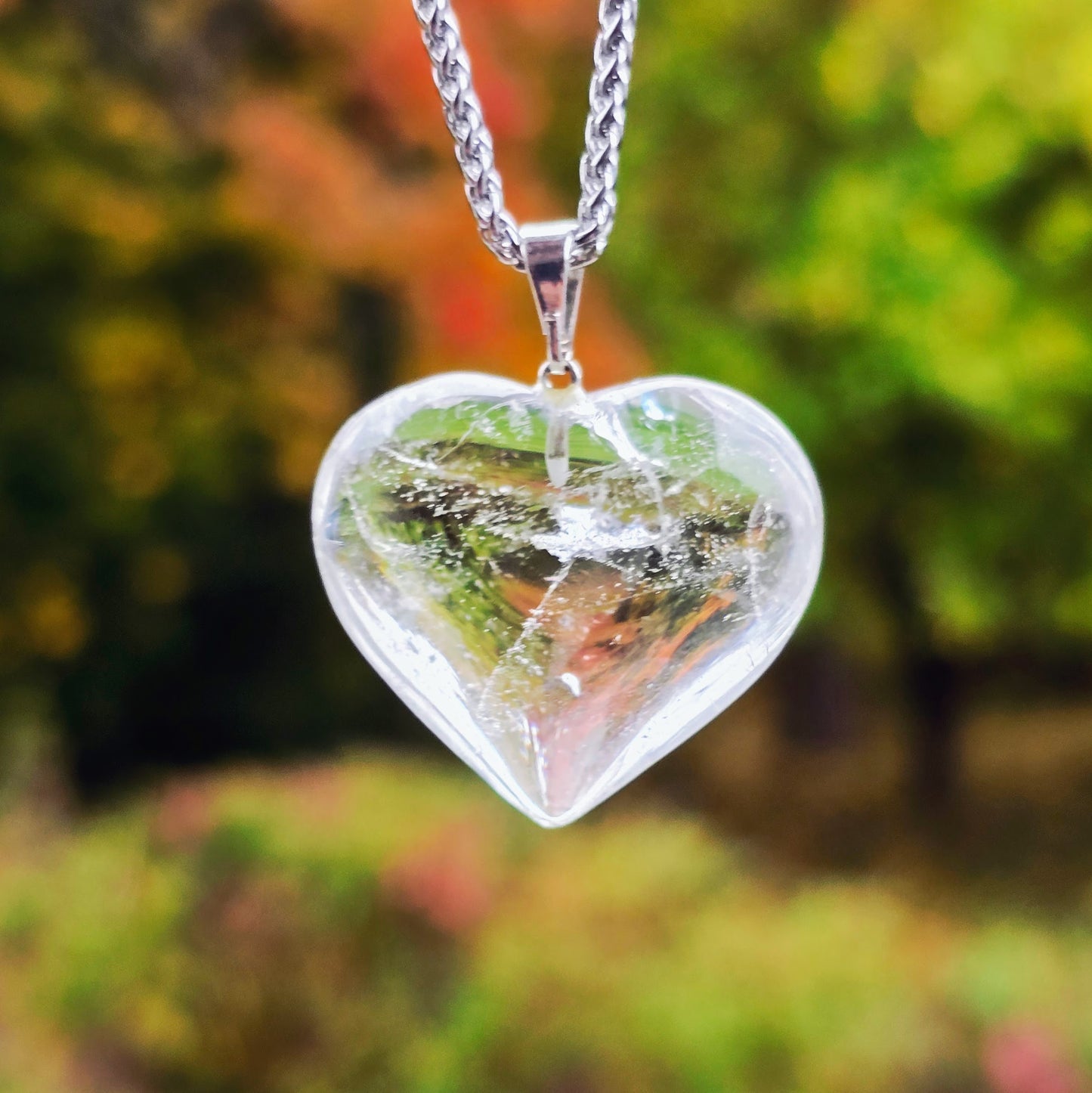 Gemstone pendant Rock crystal "Heart"