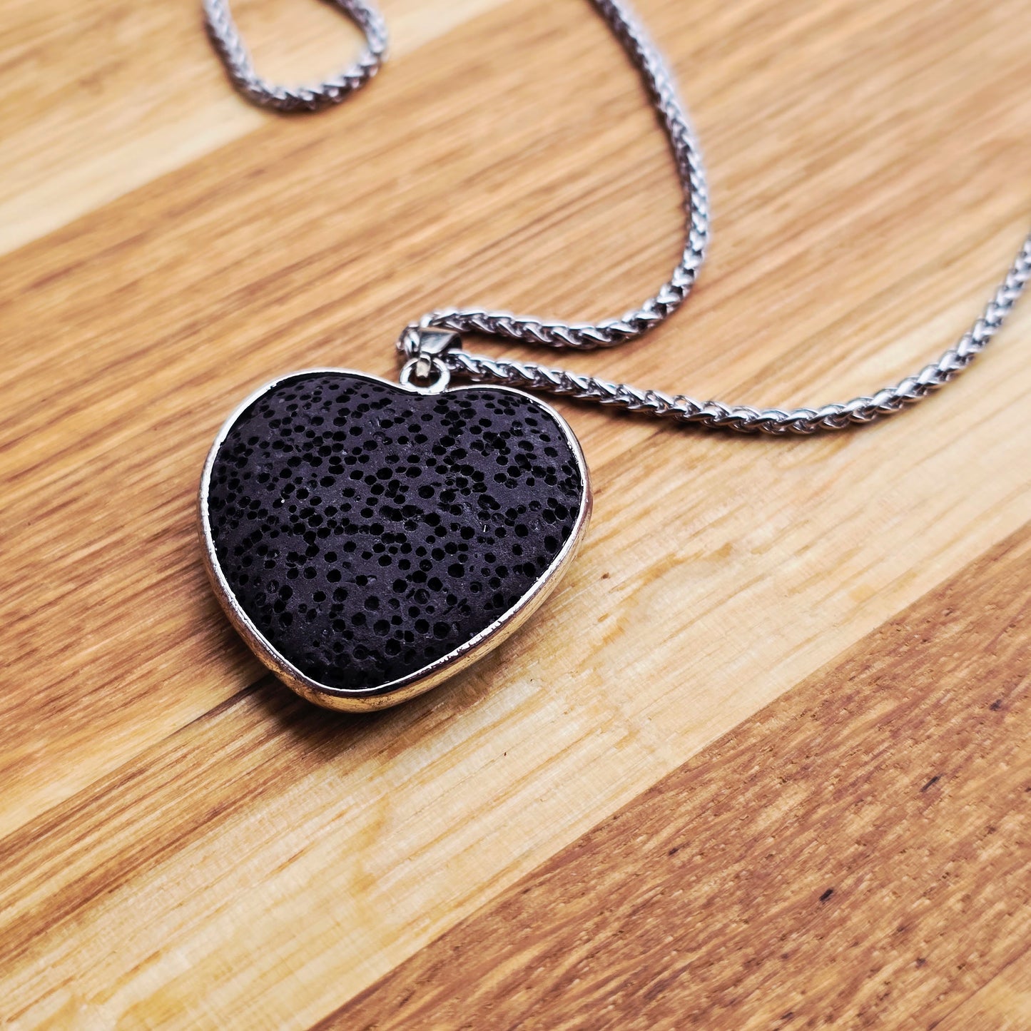 Natural stone pendant Lava stone heart shape (2025)