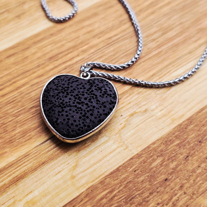 Natural stone pendant Lava stone heart shape (2025)