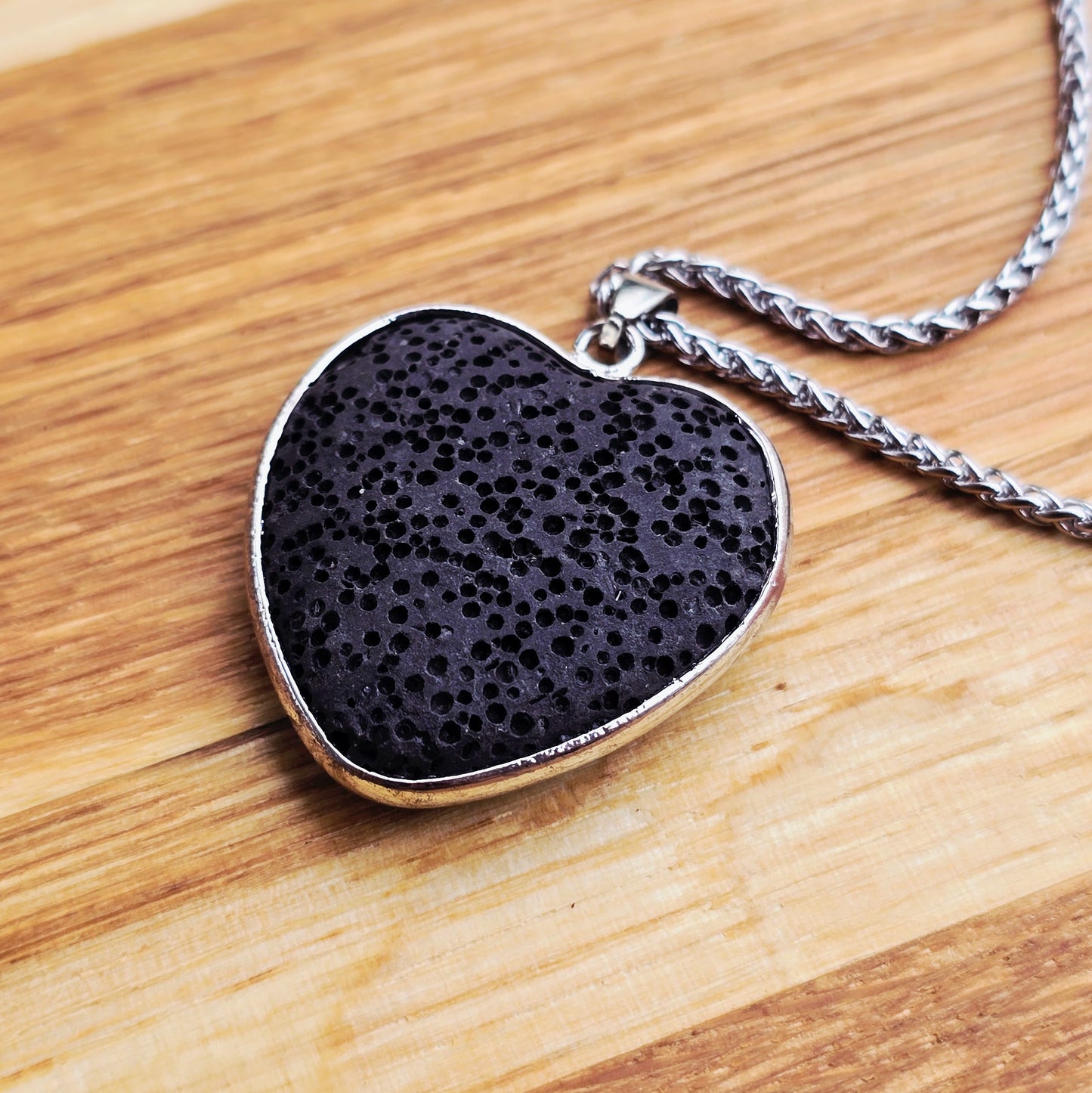 Natural stone pendant Lava stone heart shape (2025)