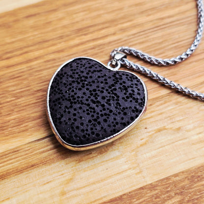 Natural stone pendant Lava stone heart shape (2025)