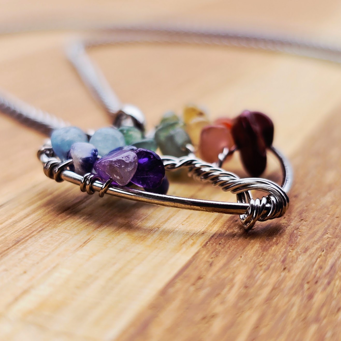 Halsband „Chakra-Livets träd“ hjärta