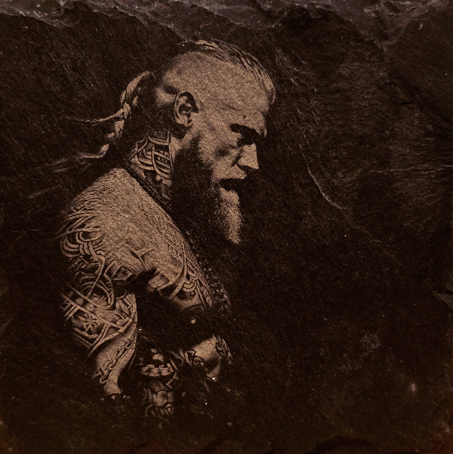 Glasunderlägg skiffer 10x10cm - Viking 1