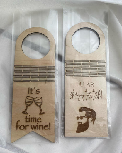 Flaschenanhänger aus Holz