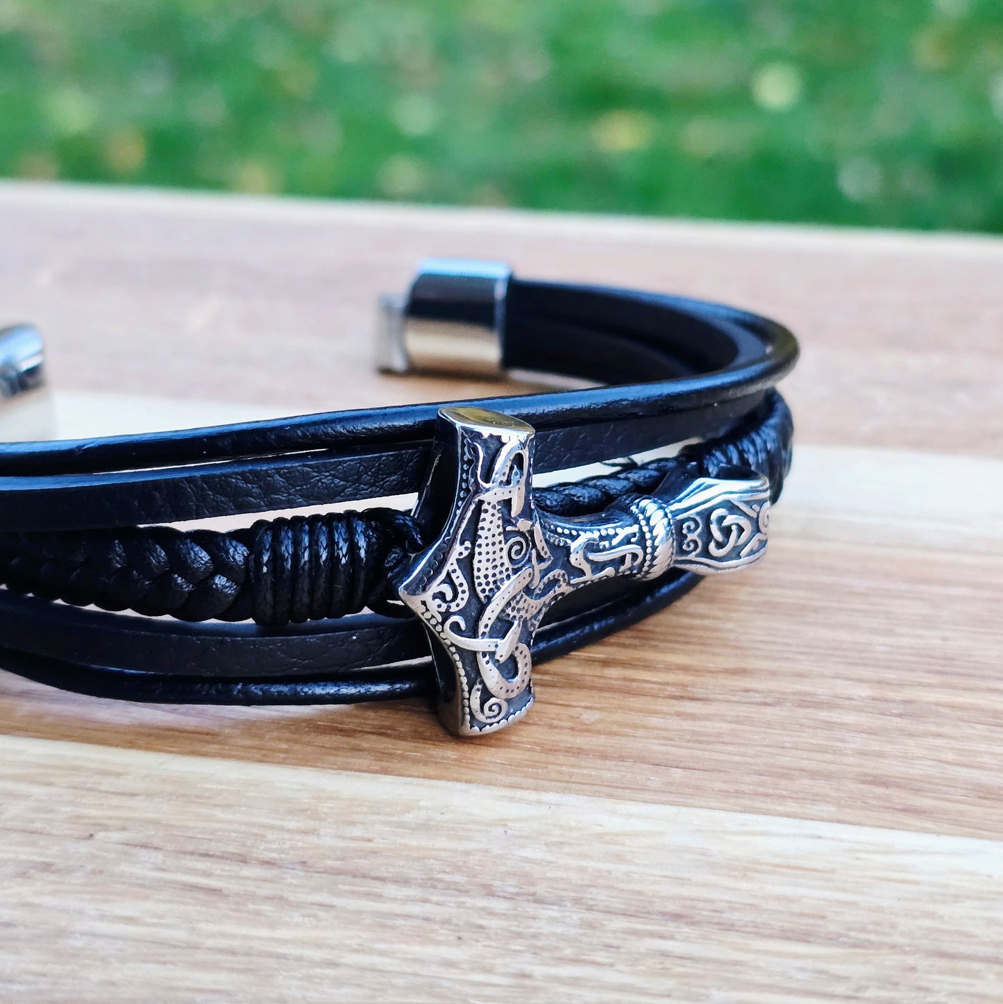 Armband Leather Mjönir-fimm