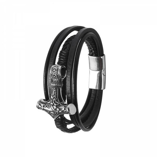 Armband Leder „Mjönir-fimm“