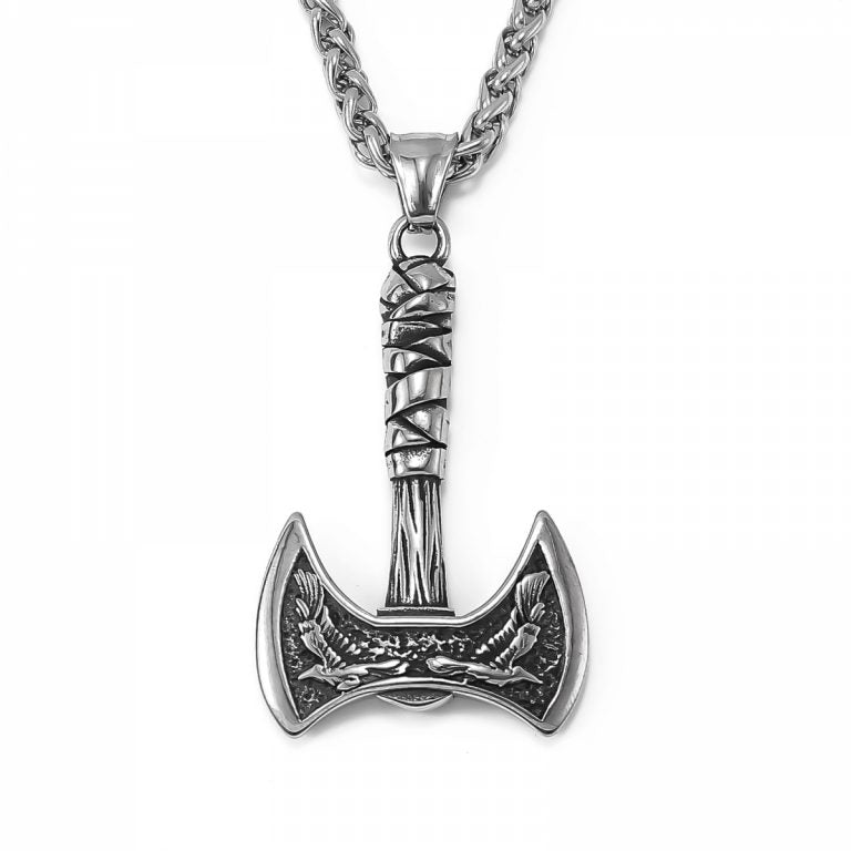 Halskette „Wikinger-Rabenaxt“ (Silber)