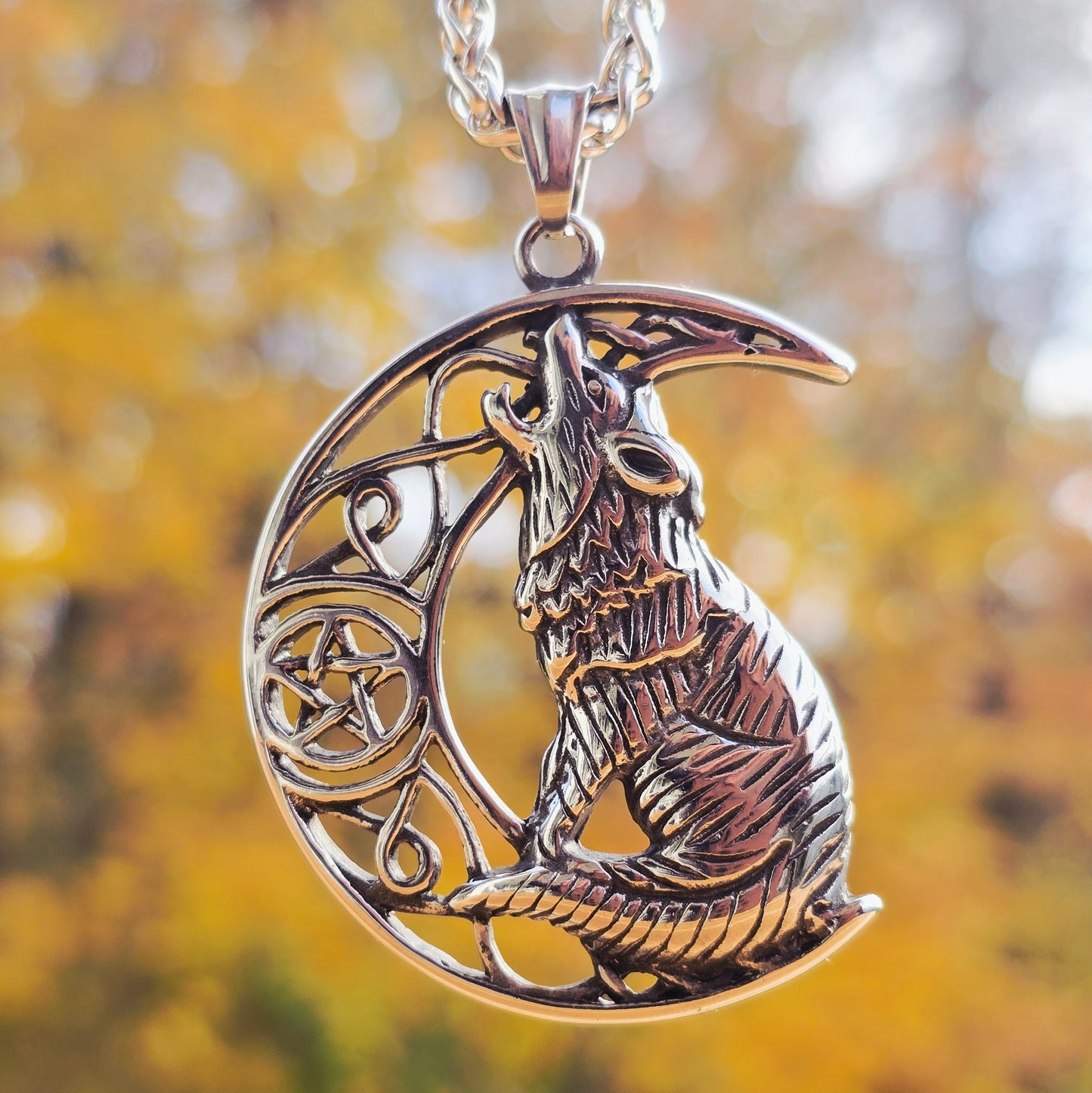 Varghalsband "Howling 2 the moon XL"