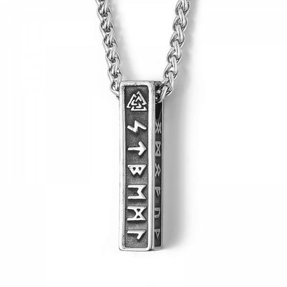 Vikingahalsband "Nordic Runes Bar" Silver
