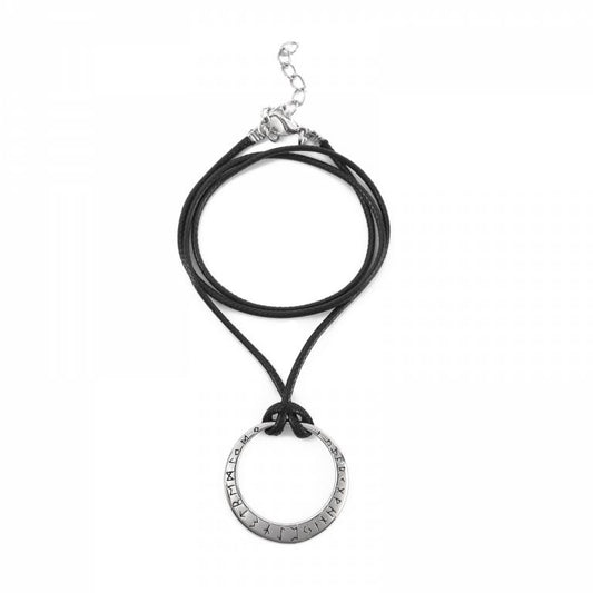 Halskette „Runenrad“ aus Leder