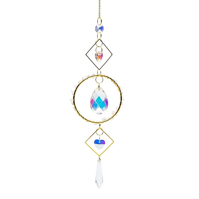 Solarkollektor mit Kristallherzen, 46cm