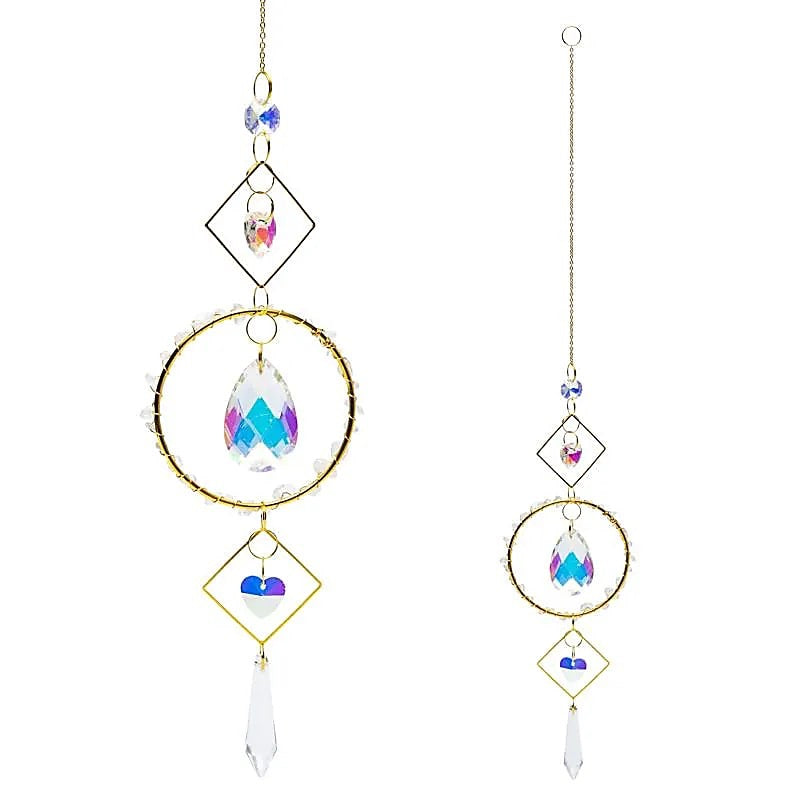 Solarkollektor mit Kristallherzen, 46cm