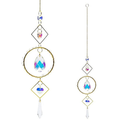 Solarkollektor mit Kristallherzen, 46cm