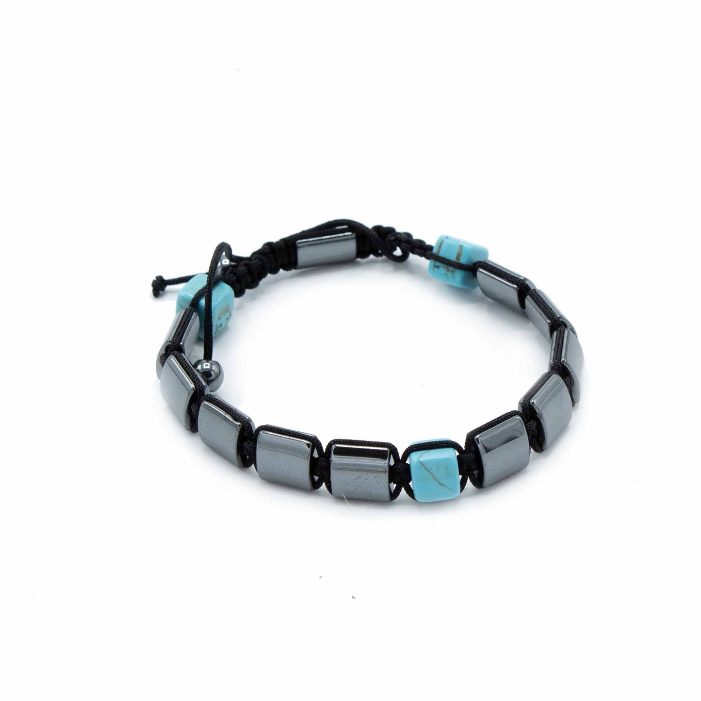 Magnetic Shamballa Bracelet - Hematite and Turquoise 