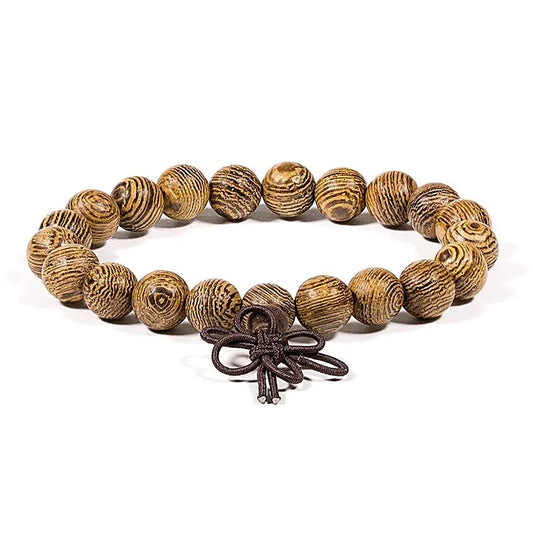 Mala bracelet in Wengé wood 8mm – elastic &amp; natural