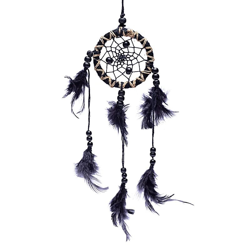 Drömfångare Svart med Fjärdrar S
