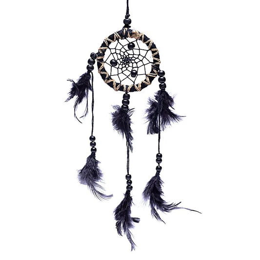 Drömfångare Svart med Fjärdrar S