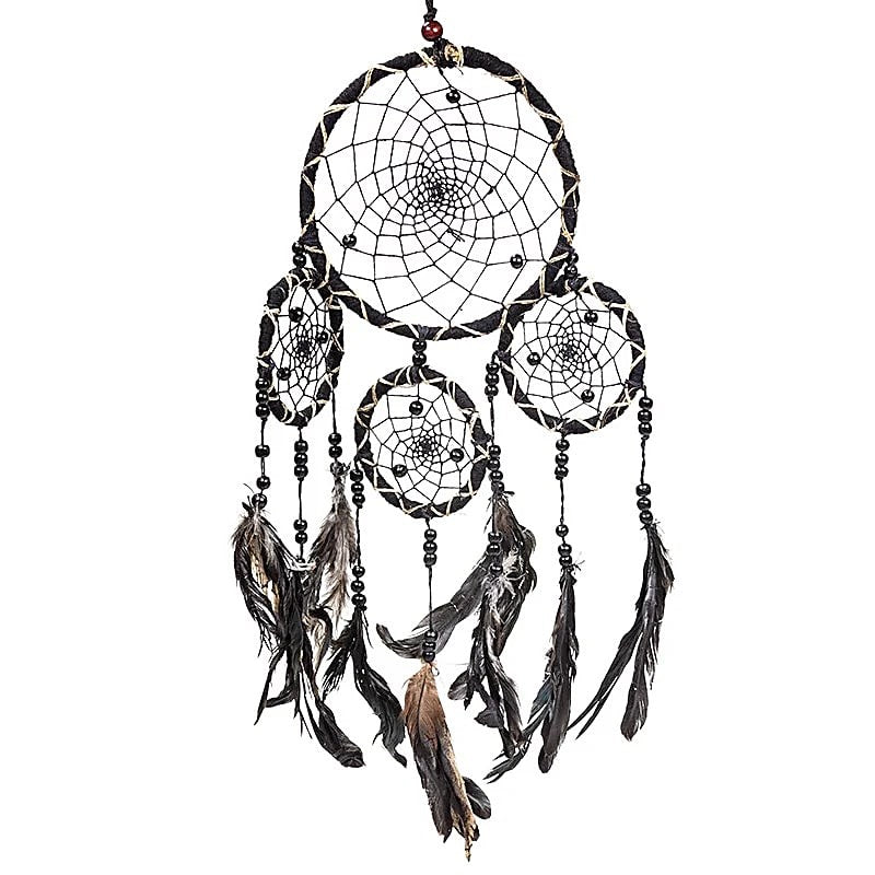 Drömfångare Svart med Fjärdrar M