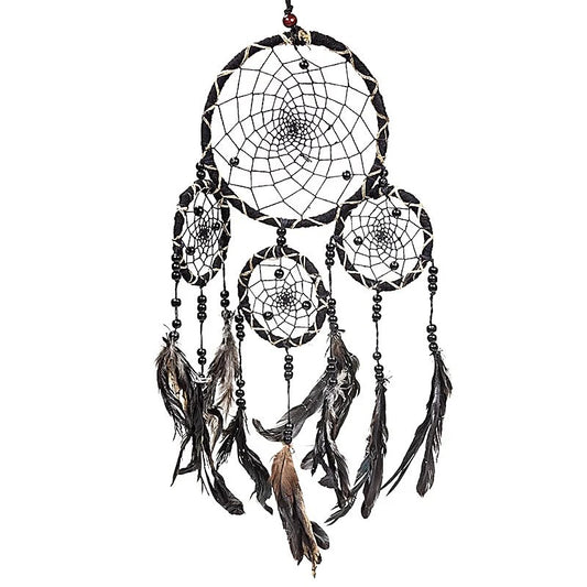 Drömfångare Svart med Fjärdrar M