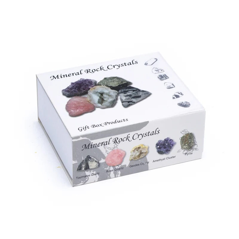 Gift set with 5 raw mineral stones
