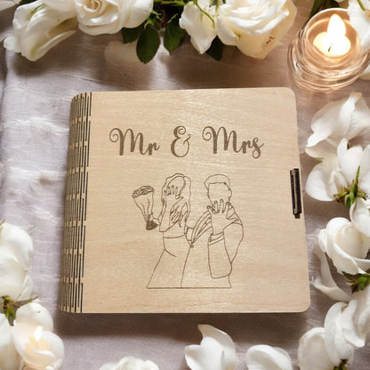 Hochzeitsgeschenk: Eine Holzkiste in Buchformat