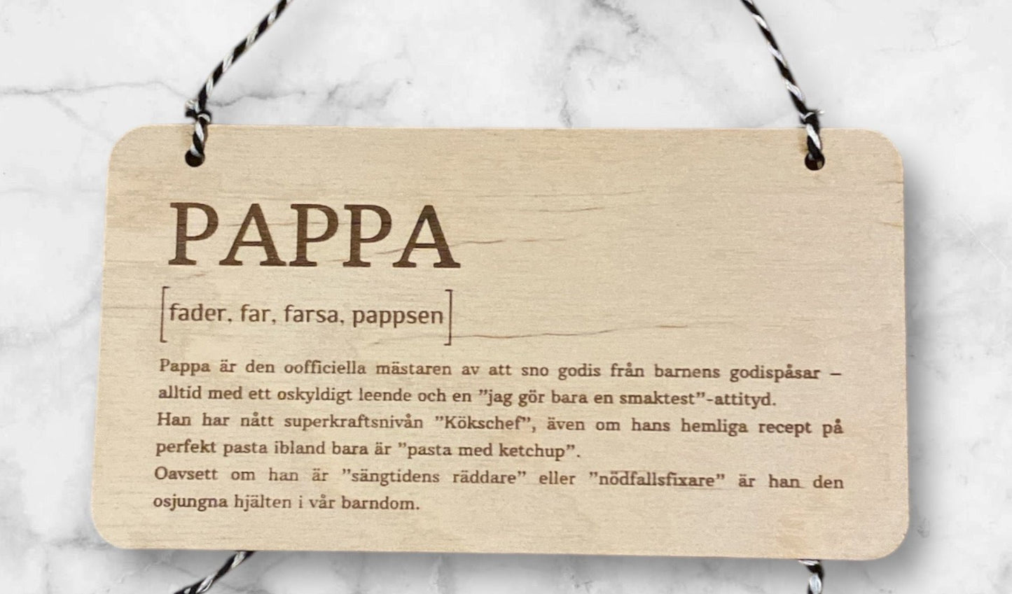 Substantiv aus Holz „Papa“