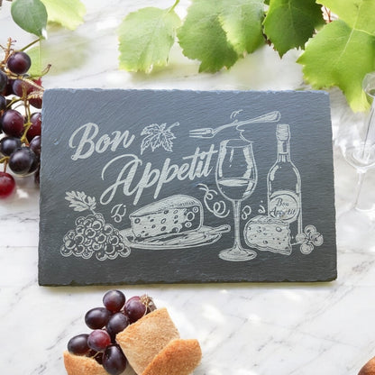 Serviertablett mit Gravur 300x200mm - Schiefer