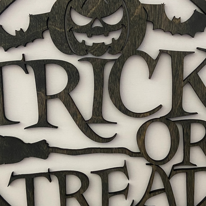 Deko Skylt „Trick or treats“ - 2 Layer