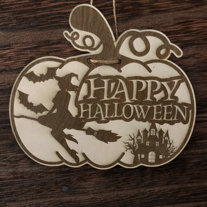 Deko-Skylt - „Pumpa-Happy Halloween"