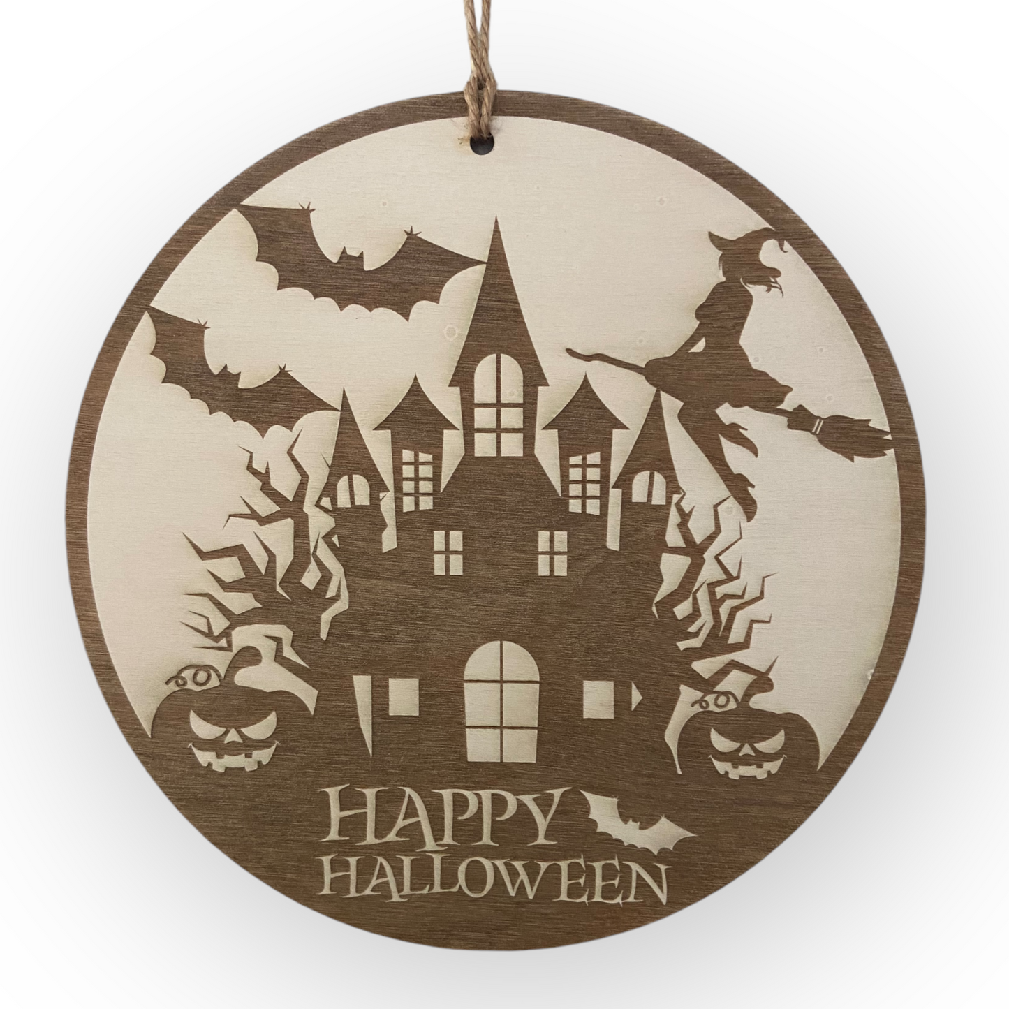 Deko-Skylt "Spökhus-Happy Halloween" - 2 Varianter