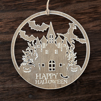 Deko-Skylt "Spökhus-Happy Halloween" - 2 Varianter