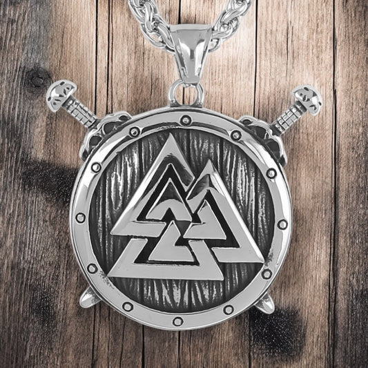 Halsband Valknut Shield - olika färger