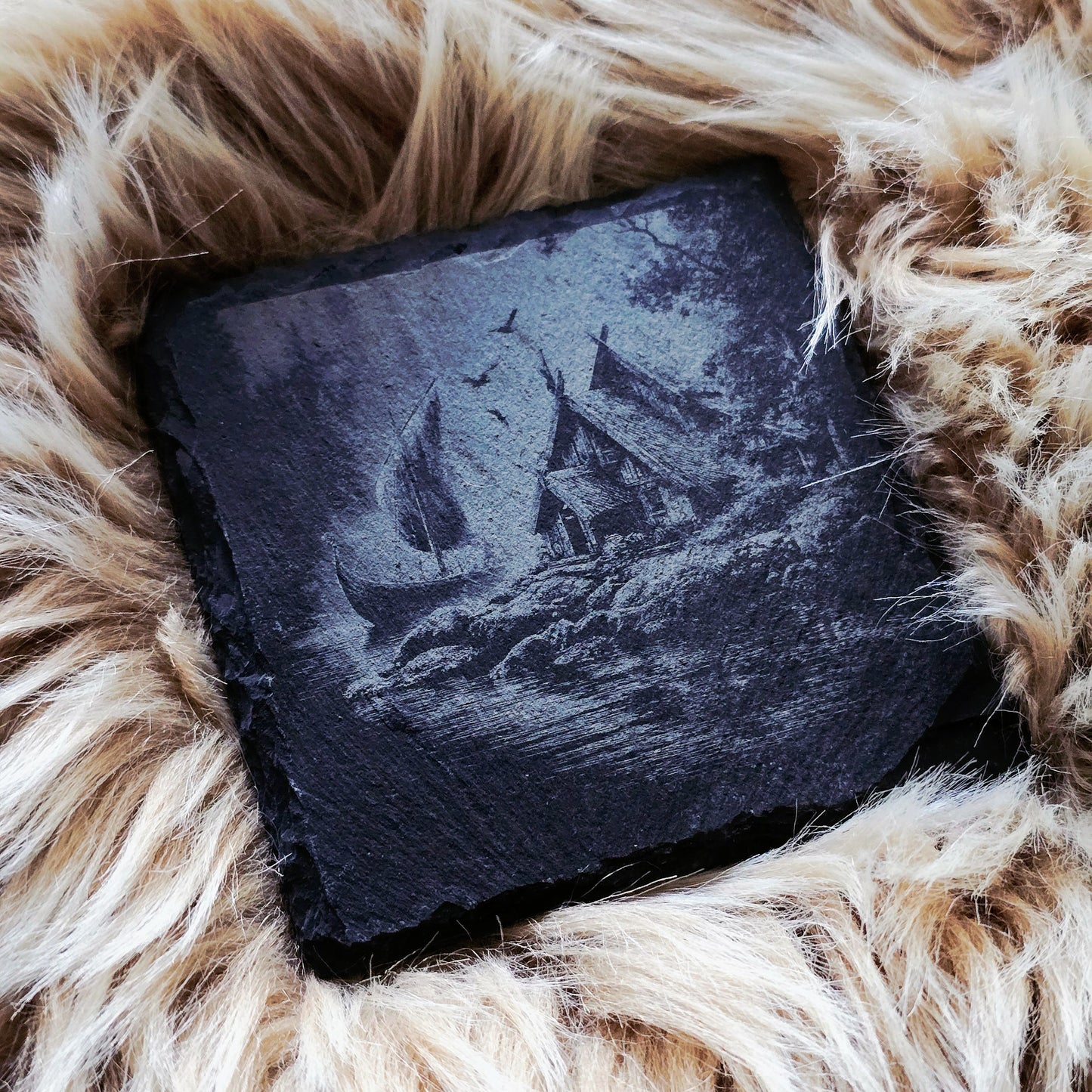 Slate Coasters 10x10cm – Viking Village