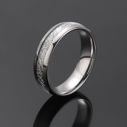 Tungsten Ring "Bright Frost" Pure Silver 6mm