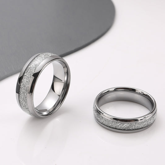 Tungsten Ring Pair "Bright Frost"