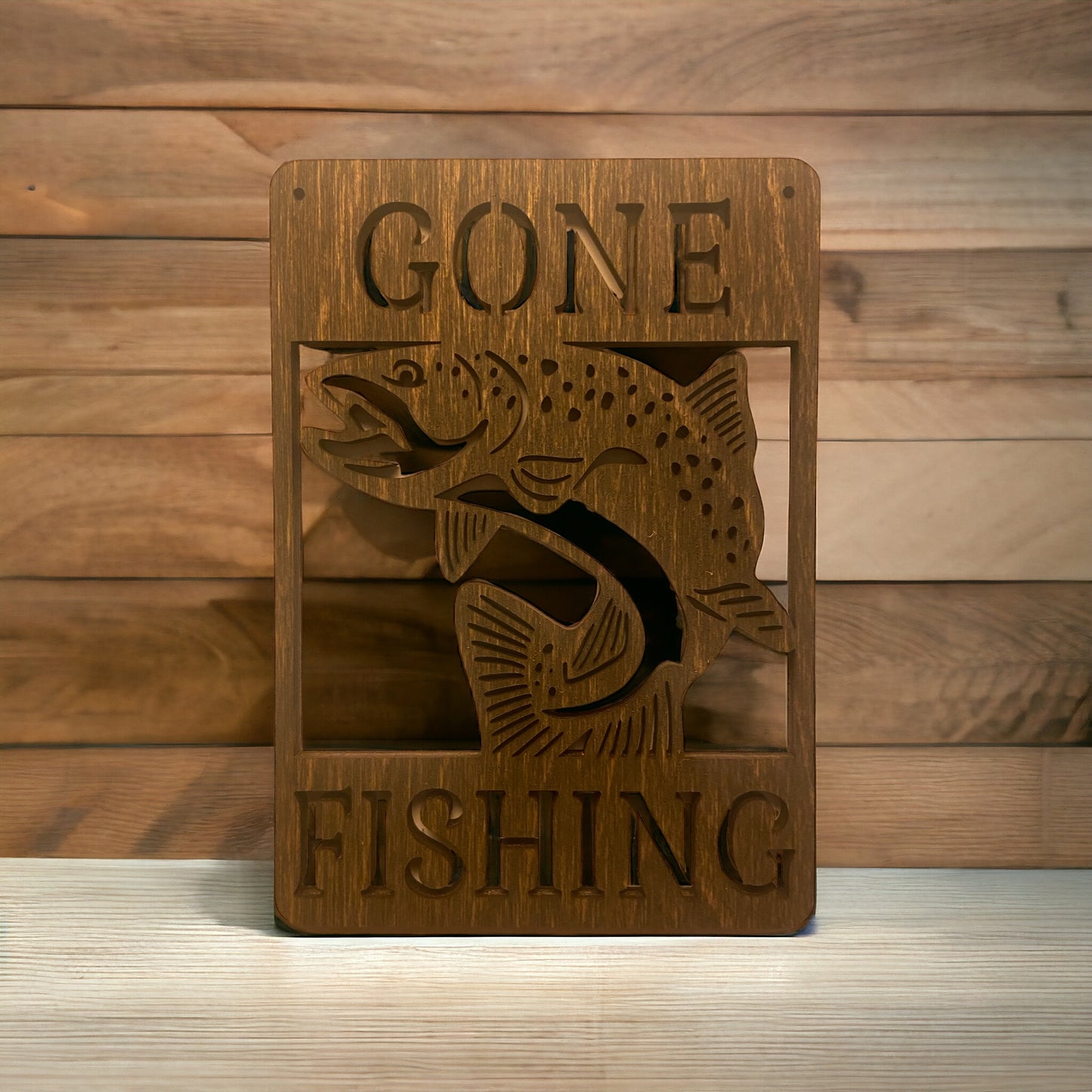 Wandschild „Gone Fishing“ 